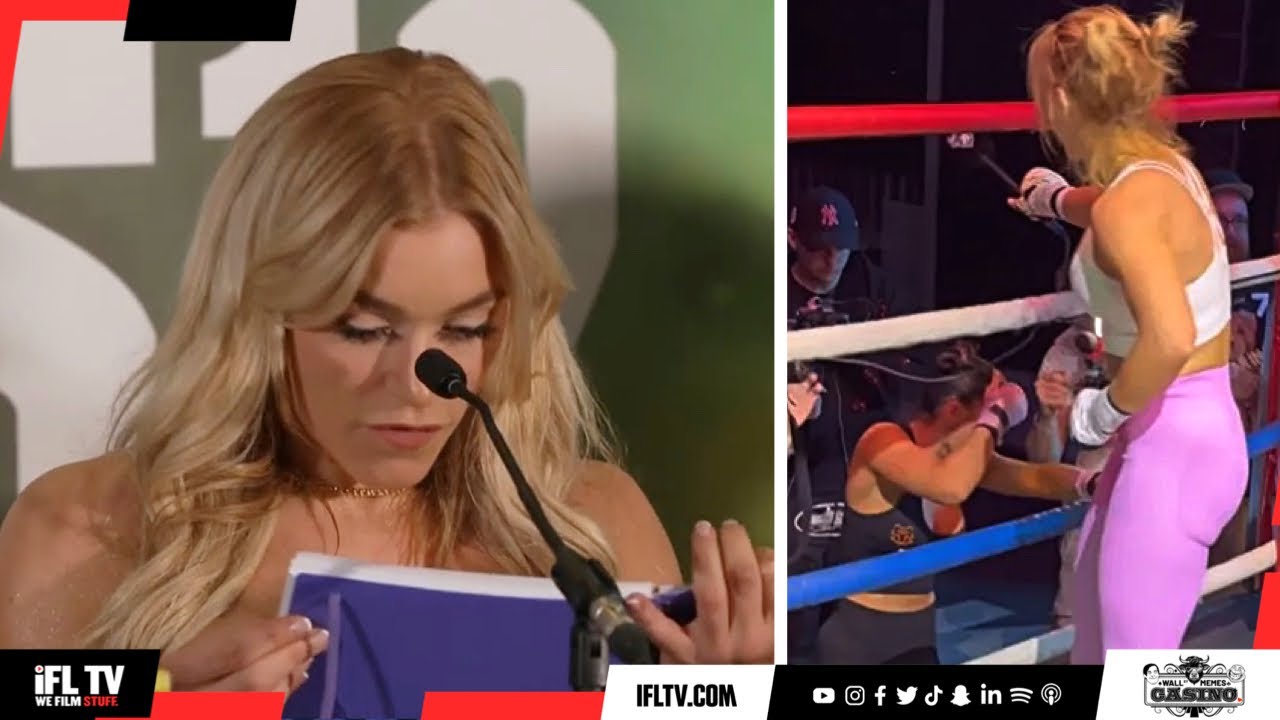 ELLE BROOKE STICKS TO THE SCRIPT AT AJ BUNKER PRESS CONFERENCE AFTER MICROPHONE INCIDENT AT WORKOUT