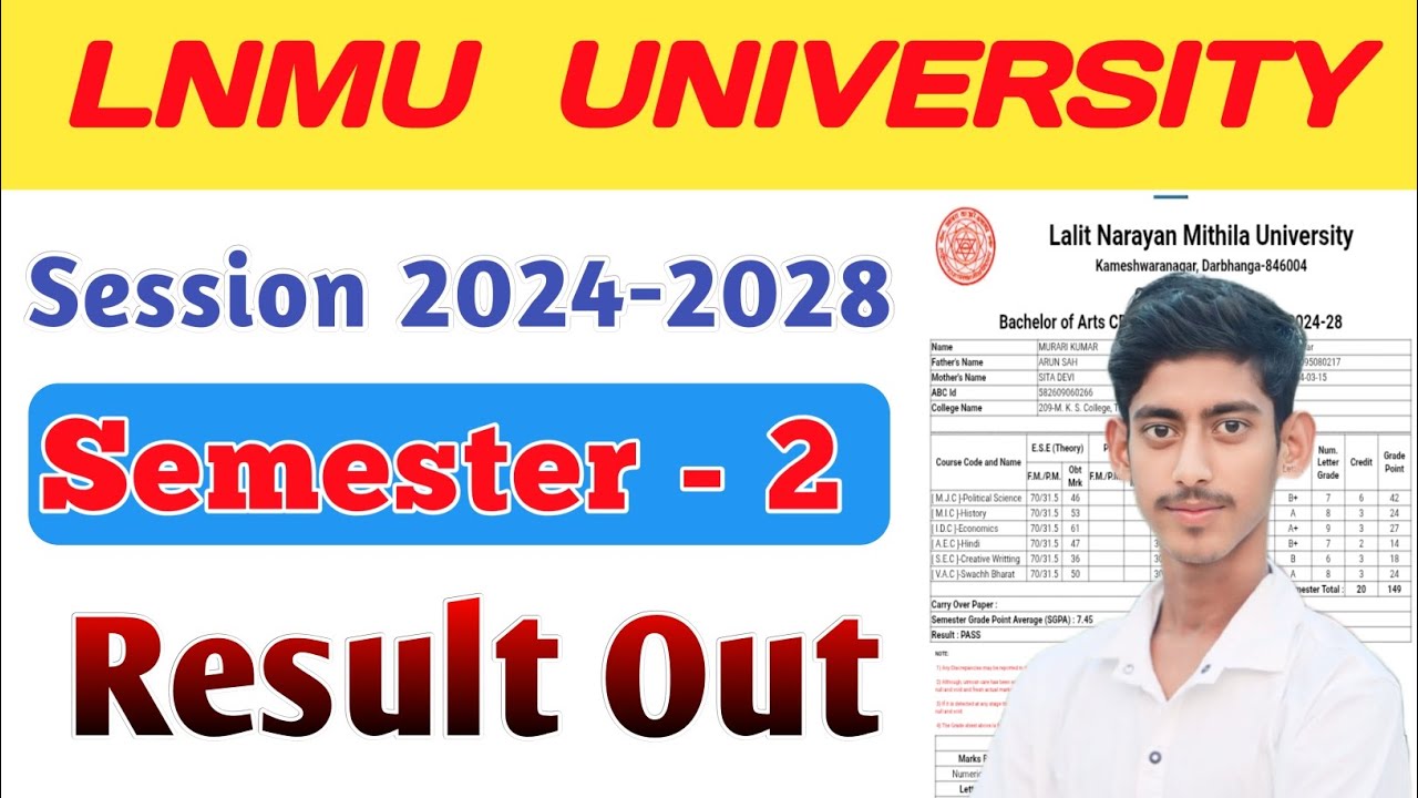 LNMU UG semester 2 session 2024-28 result kese check Karen,how to download UG second semester result