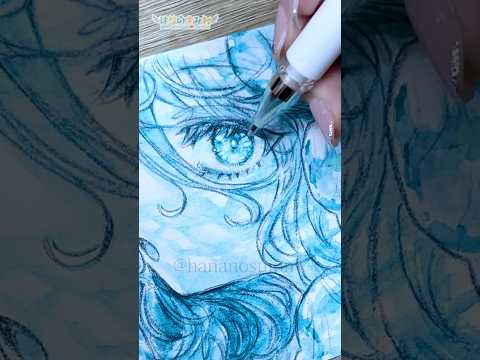 💙🌊何もないところから『その瞳は海を忘れない』を描くメイキング🎨🦜#Shorts  #illustration #watercolor