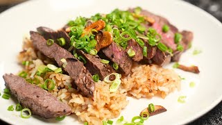 Japanese-Style Garlic Steak Rice