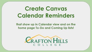 Create Canvas Calendar Reminders