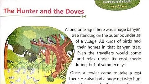 The hunter and the doves, Chapter 8, Moral Values M V class 5 Explanation and Exercise Solution.