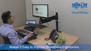WorkWise™ Adjustable-Height Workstations: Single-Monitor Desk Clamp Model