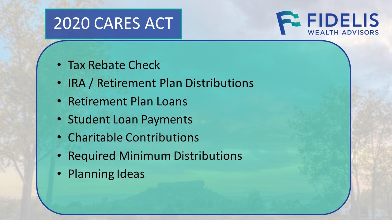 CARES Act Fidelis Wealth YouTube