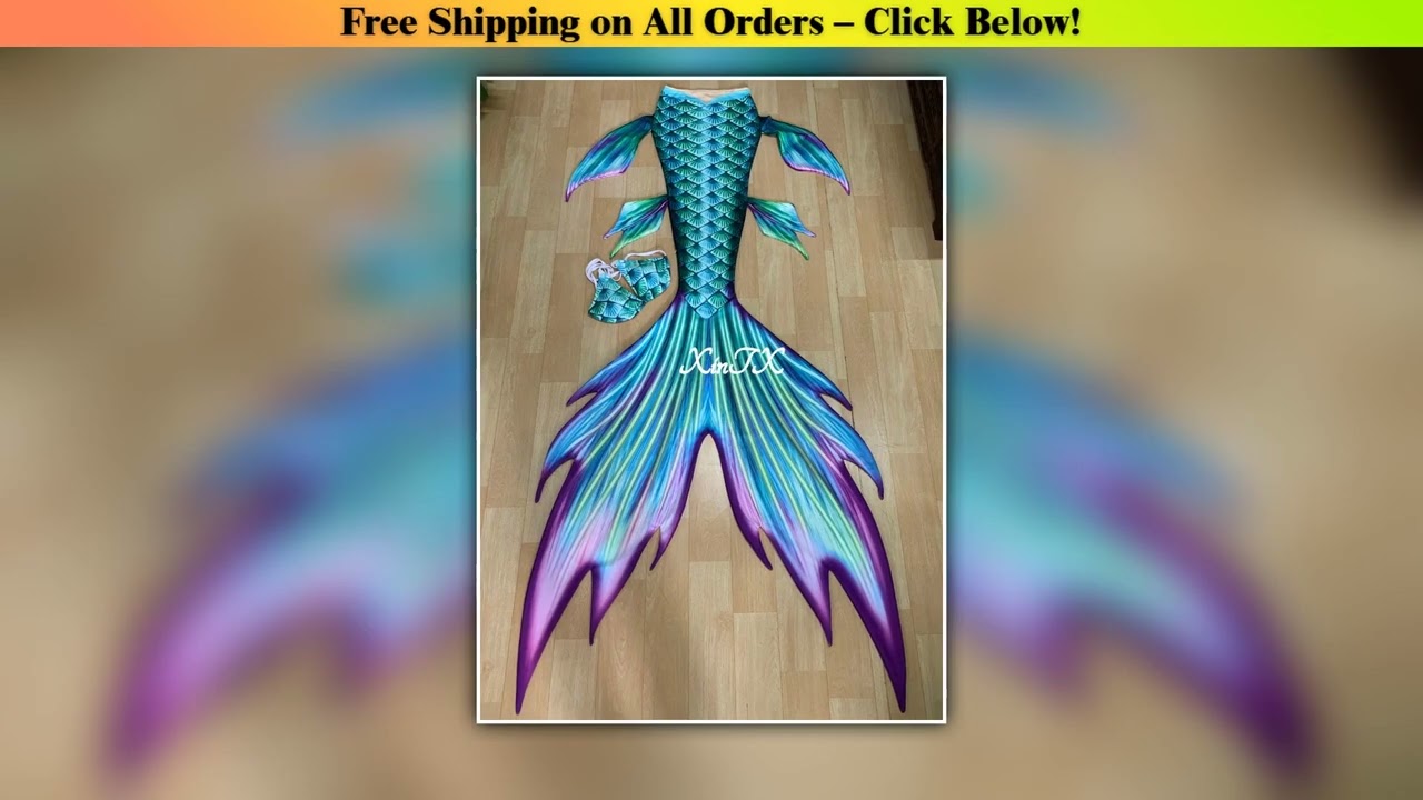 NEW!HD Printing Adults Mermaid Tail Skin Swimming Suit For Cosplay Photoshooting Women Tail Can