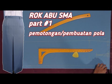 Cara membuat seragam sekolah - rok abu abu SMA - part 1