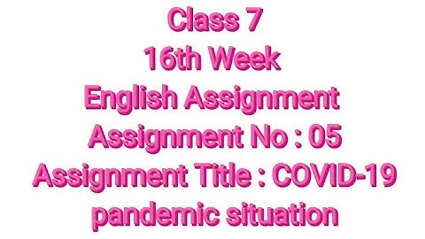Class 7 (16th Week) English Assignment