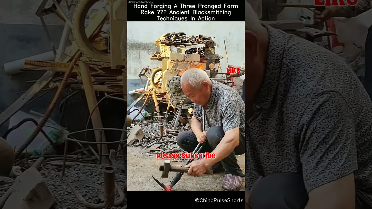 Forging a Farm Rake by Hand! 🔨🔥 Ancient Blacksmith Skills Alive 