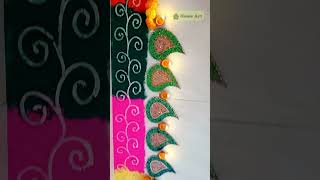 फटा फट बनने वाली रंगोली | गुलाल से बनाए रंगोली #homeart #shorts #rangoli #happy #diwali