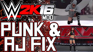 WWE 2K16 PC Tutorial - CM Punk & AJ Lee Name & Entrance Fix + More