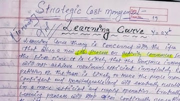 Learning Curve, THEORY NOTES , SCM, CMA FINAL, SYLLABUS 2022, GROUP 3