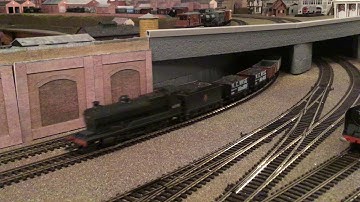 Fantastic British model train layout in OO gauge occupying a 20