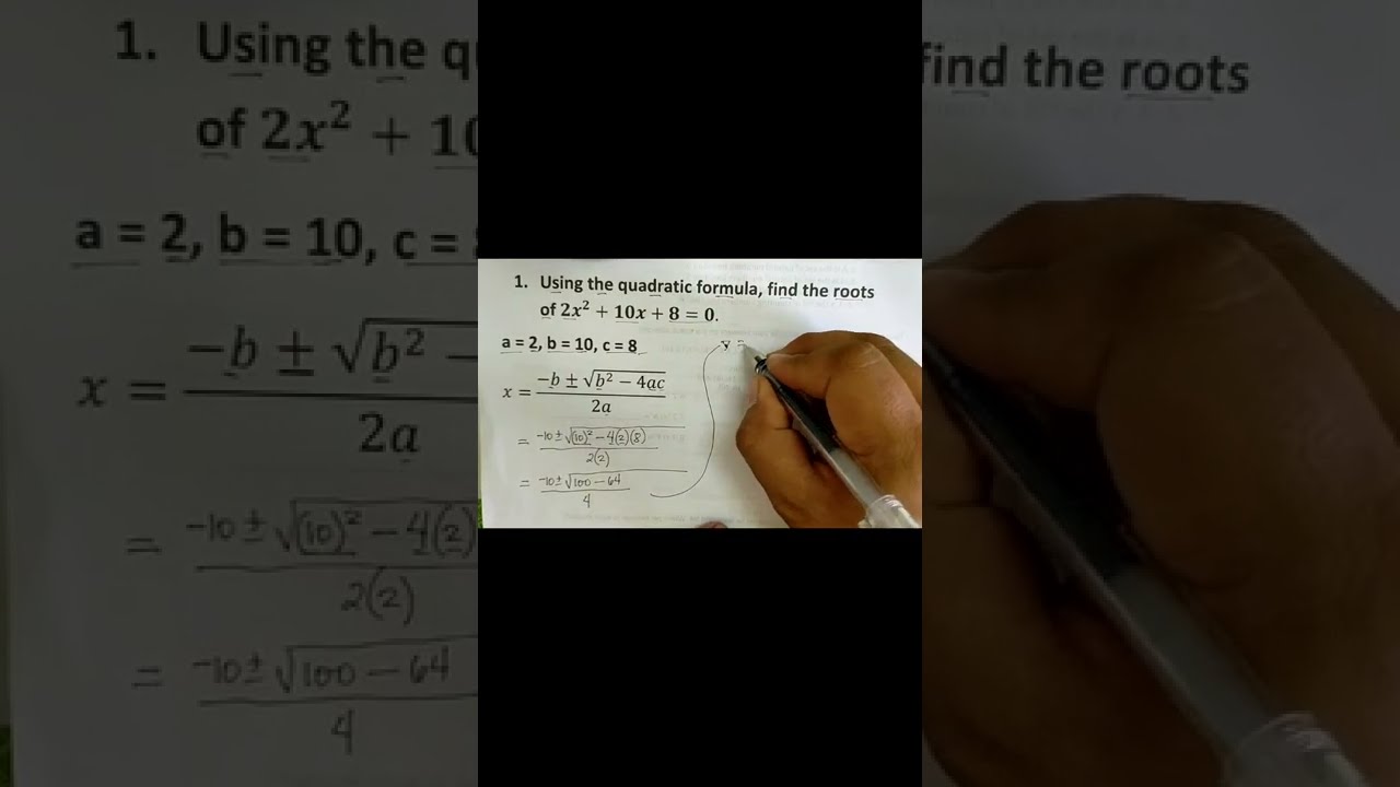 Finding the roots using Quadratic Formula