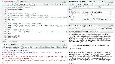 Forecasting with Moving Average in R