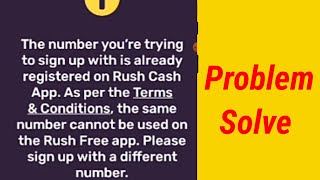 Rush App Account Create Problem Number Already registered on Rush Cash App screenshot 4