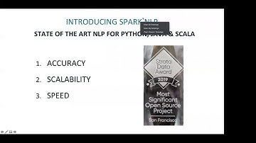 Spark NLP: State of the Art Natural Language Processing at Scale, with David Talby, John Snow Labs