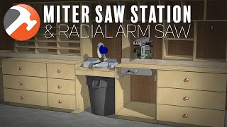 Miter Saw Station Build + Radial Arm Saw - Cabinets & Top & Fence