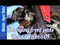 Changing front brake pads - 2015 Honda CBR650F の動画、YouTube動画。