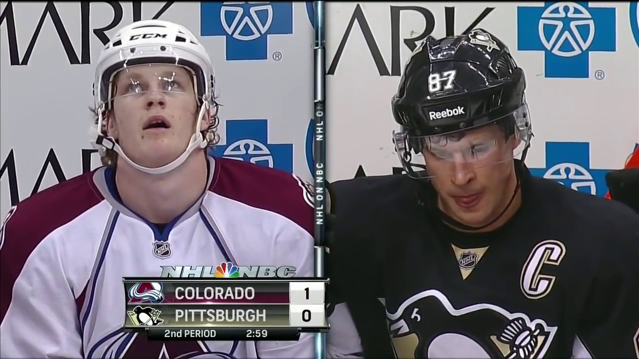 Pittsburgh Penguins' Sidney Crosby dekes out Colorado Avalanche's