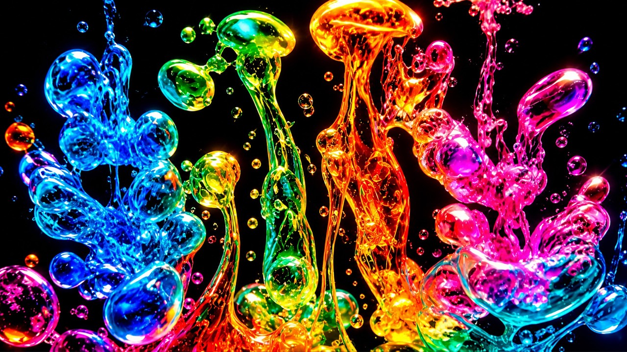 🌈 WOW 🫧 Satisfying Bubble Drops | 4K OLED Screensaver & Relaxing Music