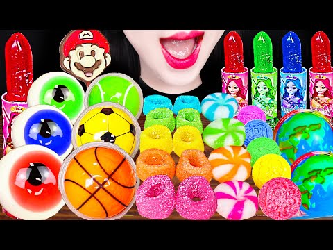 ASMR Edible Lipstick, Super Mario Popsicle, Jelly Candy 먹는 립스틱, 슈퍼 마리오 팝시클, 젤리 캔디 먹방 Mukbang, Eating