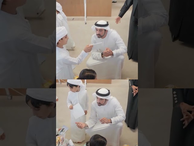 Sheikh Hamdan Fazza Dubai Crown Prince Meet Children's Who Helped In Cleaning Their Neighbourhoods class=