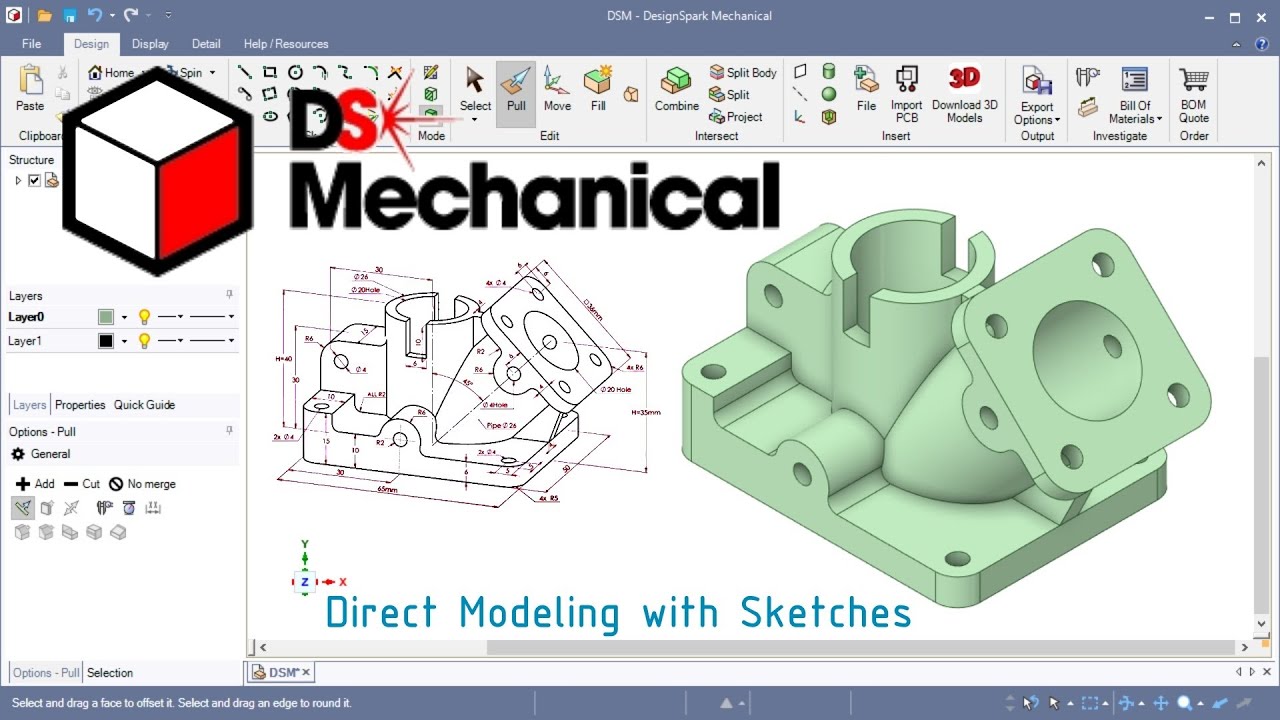 DesignSpark Mechanical #40 CAD Training with 3D Solid Model Drawing ...