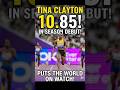 Tina Clayton runs 10.85 in season opener!
