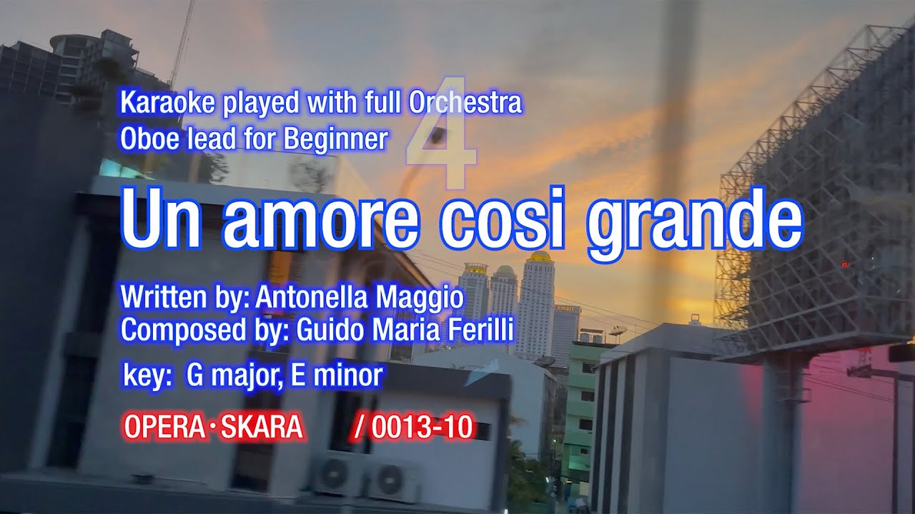 Un amore cosi grande Karaoke Pavarotti Style played with full Orchestra and Oboe lead for Un amore cosi grande Karaoke Pavarotti Style played with full Orchestra and Oboe lead for