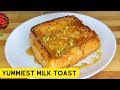 Bread toast  2 minutes dessert quick and easy breakfast recipe  bread butter honey milk