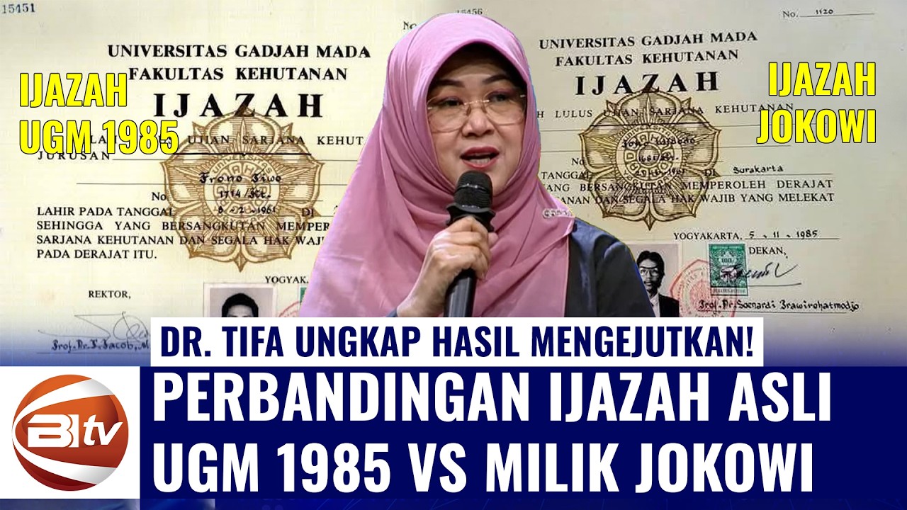 BUKTI FISIK TELAK! Dr. Tifa Bandingkan Ijazah Asli UGM 1985 vs Milik Jokowi, Hasilnya Mengejutkan!
