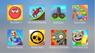 Red Ball 4, Hill Climb Racing, Ball Blast, Sand Balls, Rocket Buddy, Brawl Stars, Tom Gold Run screenshot 2