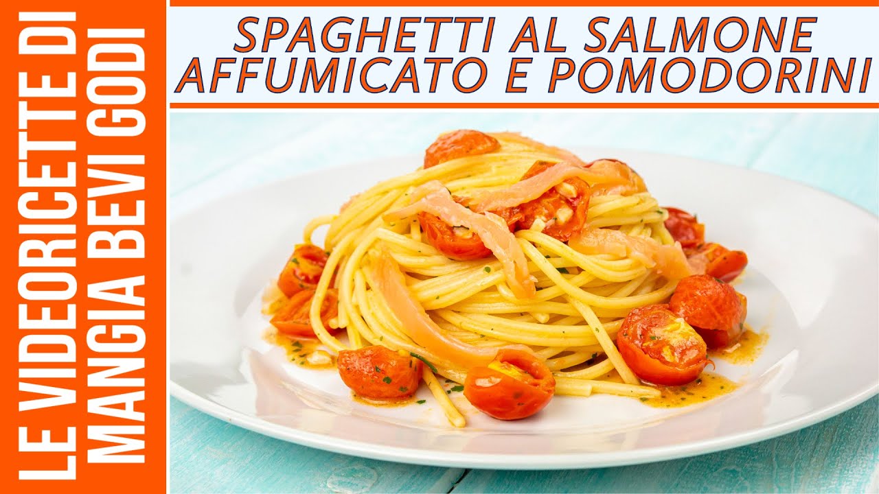 Spaghetti al salmone affumicato e pomodorini | PASTA CON SALMONE ...