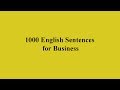 1000 English Sentences for Business