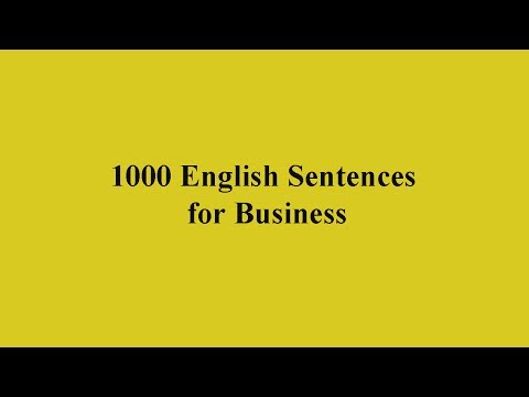 1000 English Sentences For Business