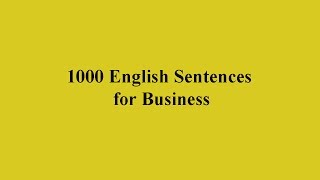 1000 English Sentences for Business