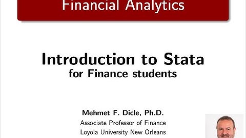 Stata: Introduction for finance students
