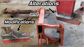 Altering and modifying Grimme potato harvester axle.