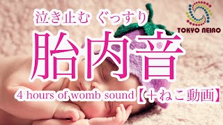 【夜泣き専用】赤ちゃんが泣き止む！寝かしつけ胎内音4時間【猫も熟睡編】Baby stops crying! Sleeping womb sound 4 hours [ASMR] screenshot 5