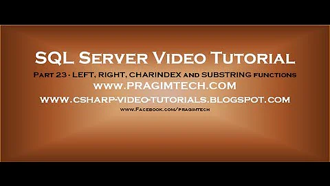 LEFT, RIGHT, CHARINDEX and SUBSTRING functions in sql server   Part 23