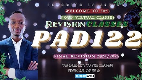 PAD122 FINAL E-EXAM REVISION 2024/25