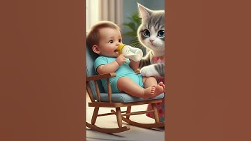 Thumbnail of Cute Baby and Kitty 🎶 Dudi Dudi dam dam #dudidudidam#babysinging#singingbaby #catfunny#shortsfeed