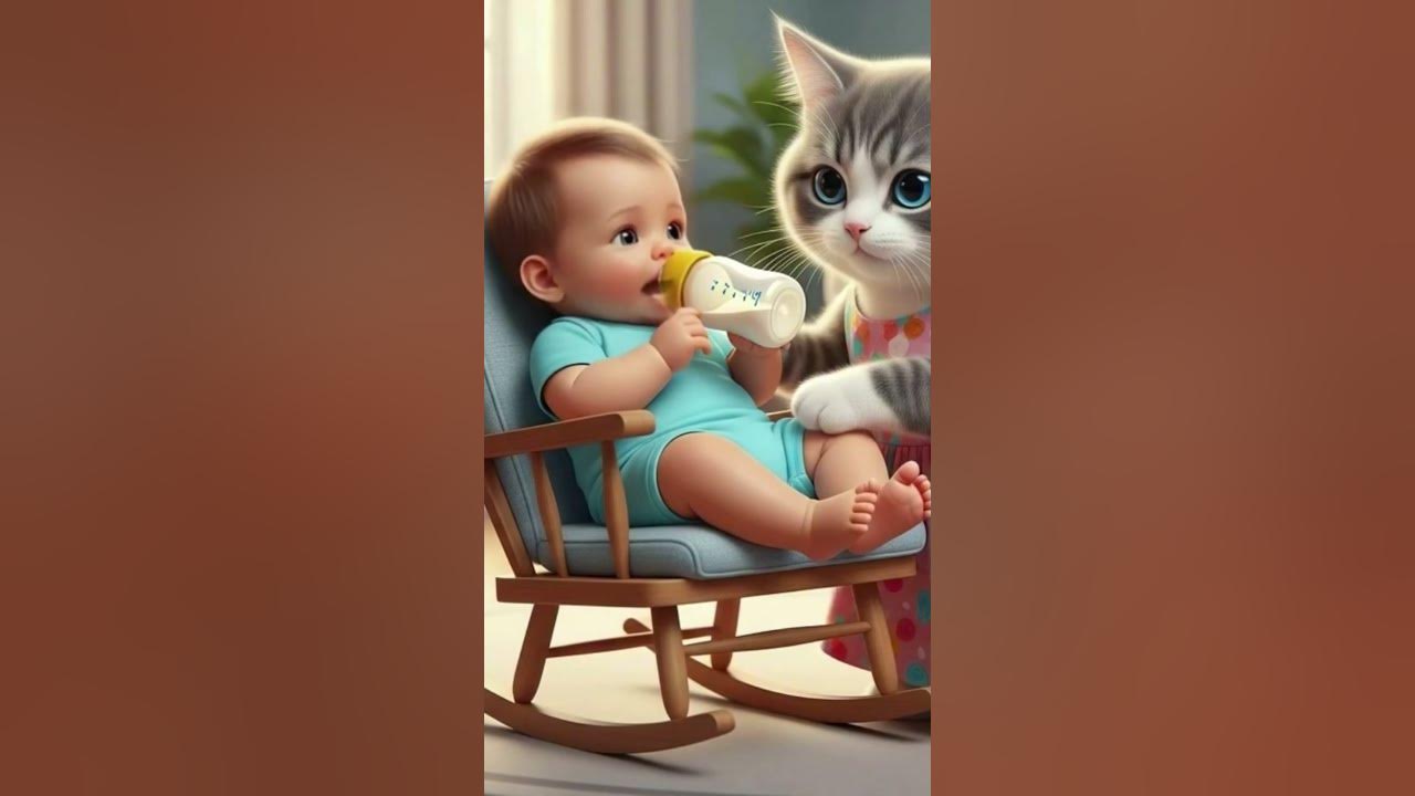 Cute Baby and Kitty 🎶 Dudi Dudi dam dam #dudidudidam#babysinging#singingbaby #catfunny#shortsfeed