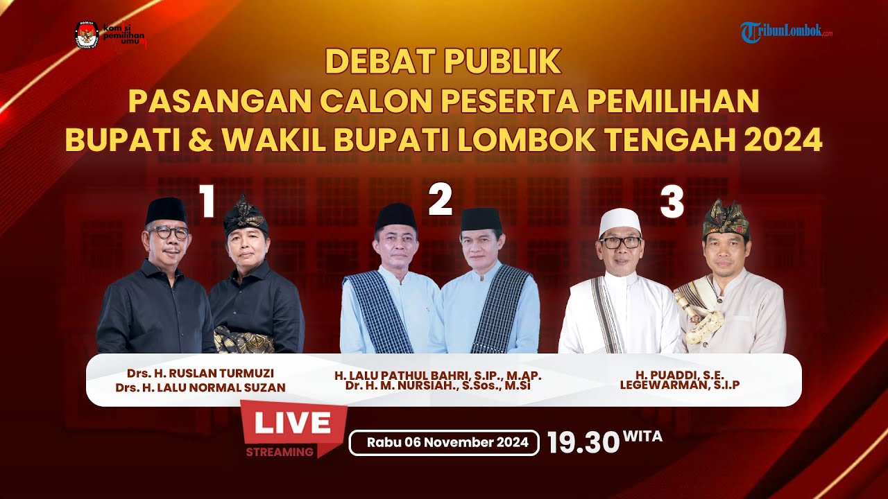 🔴DEBAT TERBUKA PASANGAN CALON BUPATI DAN CALON WAKIL BUPATI LOMBOK TENGAH 2024