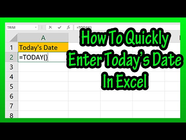 Excel TODAY function to insert today's date and more