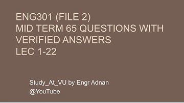 Eng301 Grand Quiz 2020 | Eng 301 grand quiz 2020 | File 2 |12.07.2020