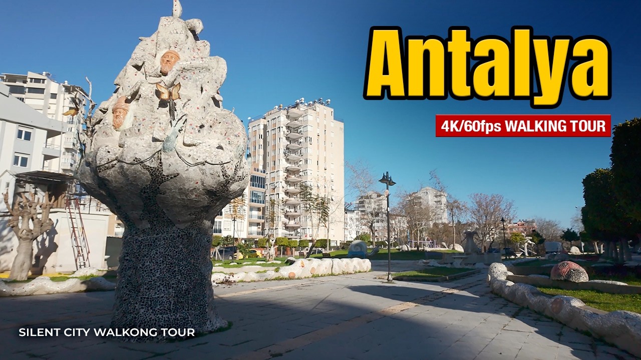 Antalya Walking Tour 4K 60FPS | Bülent Ecevit Boulevard City Walk Turkey 🇹🇷
