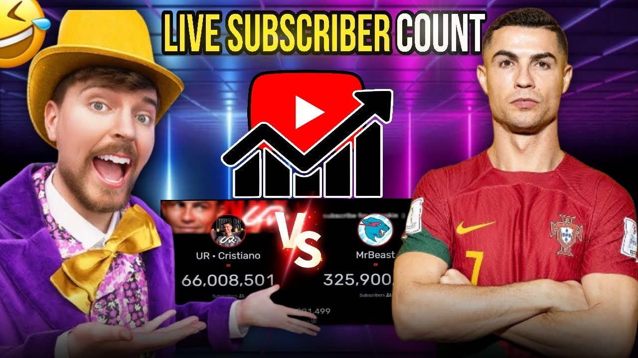 Mr Beast Vs Cristiano Ronaldo Live Subscriber Count Who Will Win? - YouTube