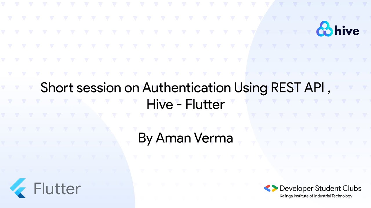 Session 7 : Authentication Using REST API, Hive - Flutter - YouTube