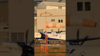 Pushed Backward By The Strong Autumn Wind Bombardier Dhc-8-Q400 Osaka Itami Airport